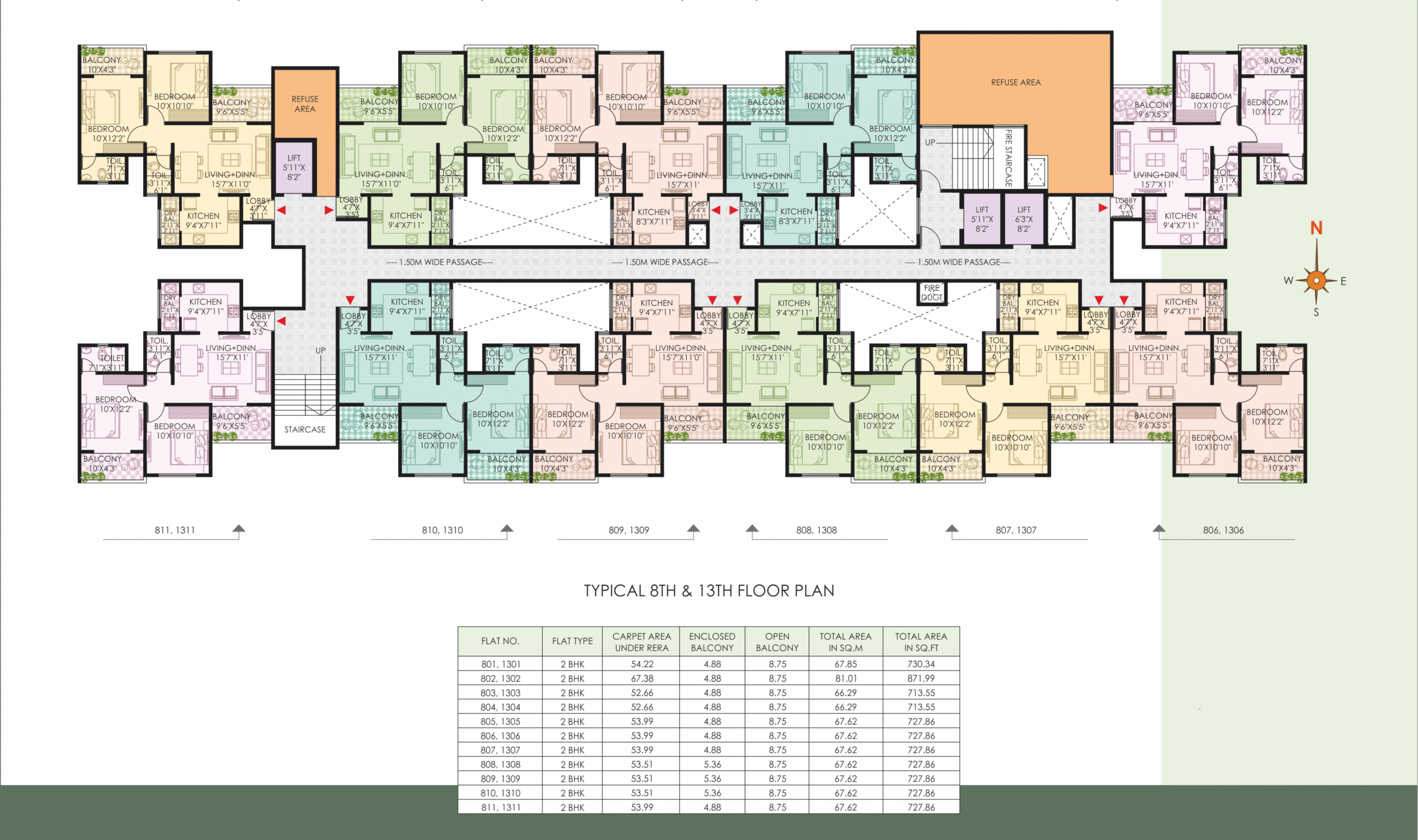 8th & 13th Floor Plan