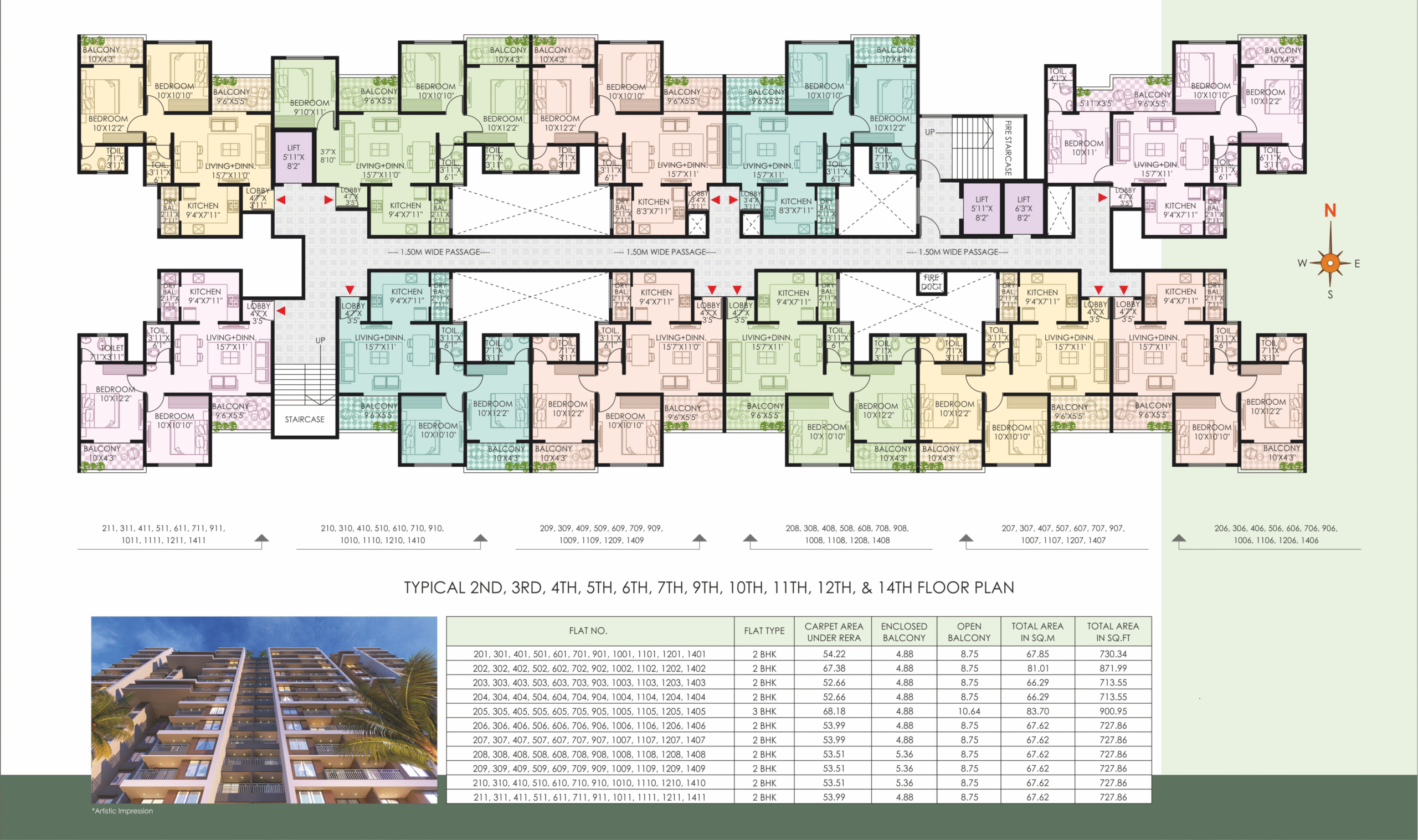 2nd to 14th Floor Plan