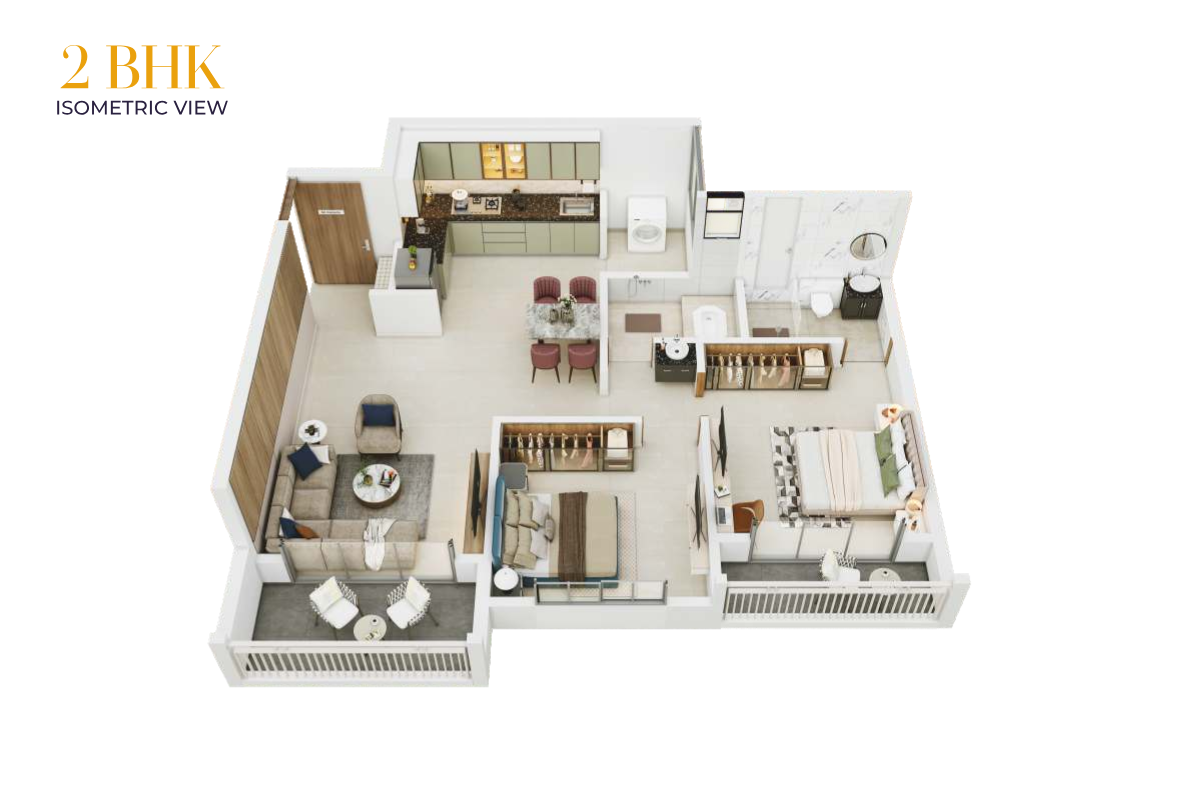 2 BHK Isometric